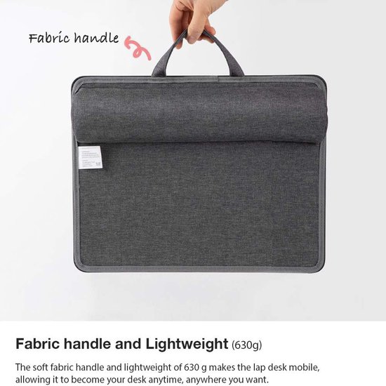 ergomi Draagbare laptoplade met zacht kussen, polssteun, dubbelzijdig gebruik, laptopbedlade Geweldig voor lezen, schrijven, notebook gebruiken, thuiswerken, Lapdesk Fit tot 14 inch laptop, PU