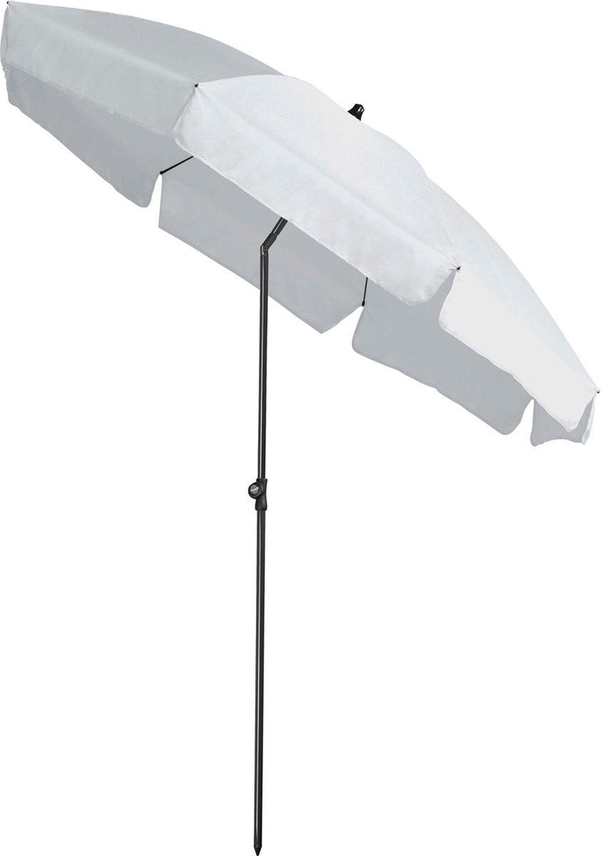 Bol.com Aruba - Ø200cm - Wit - Volant - Kantelbaar - Verstelbare hoogte - Push-up systeem aanbieding