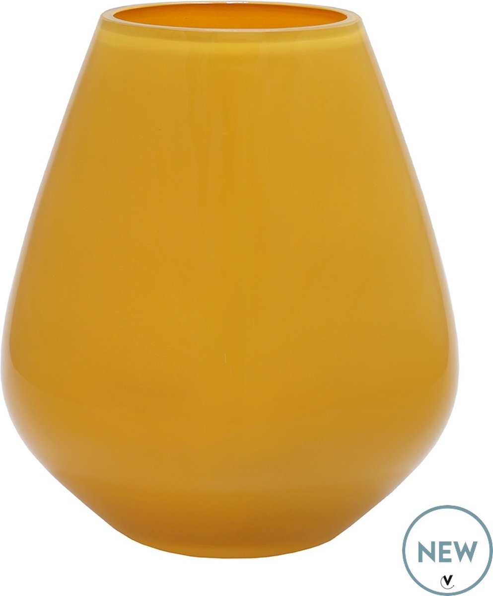 Vase The World Vaas Tasman Bright yellow | Small | Ø18 x H20 cm Geel