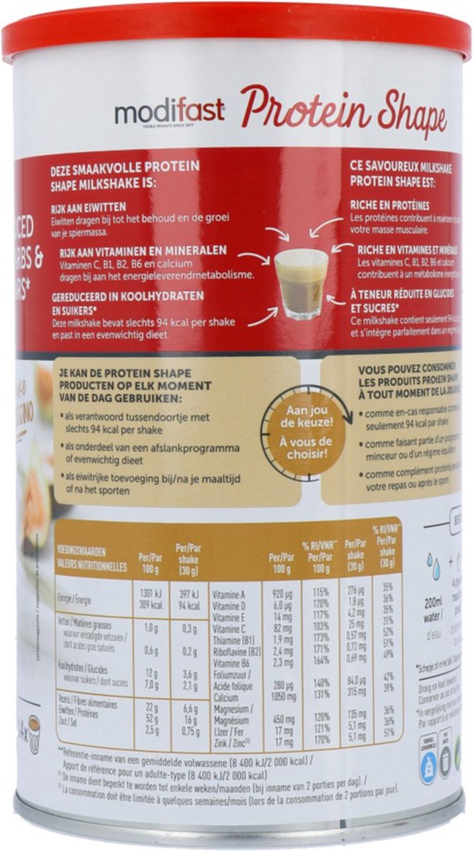 Modifast Protein Shape - Milkshake - Cappuccino - 420 g van Modifast Protein Shape — afbeelding 4