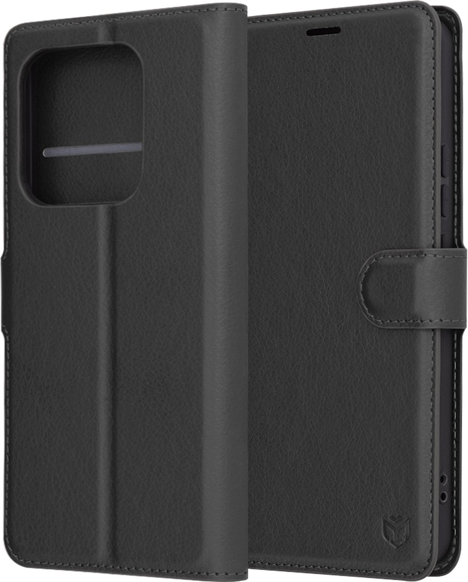 Techsuit Leather Folio Book Wallet Case hoesje voor Xiaomi Redmi Note 14 - Zwart
