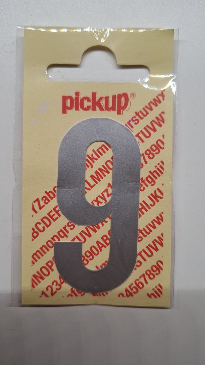 Pickup plakcijfer Nobel 60 mm - zilver 9 2 stuks