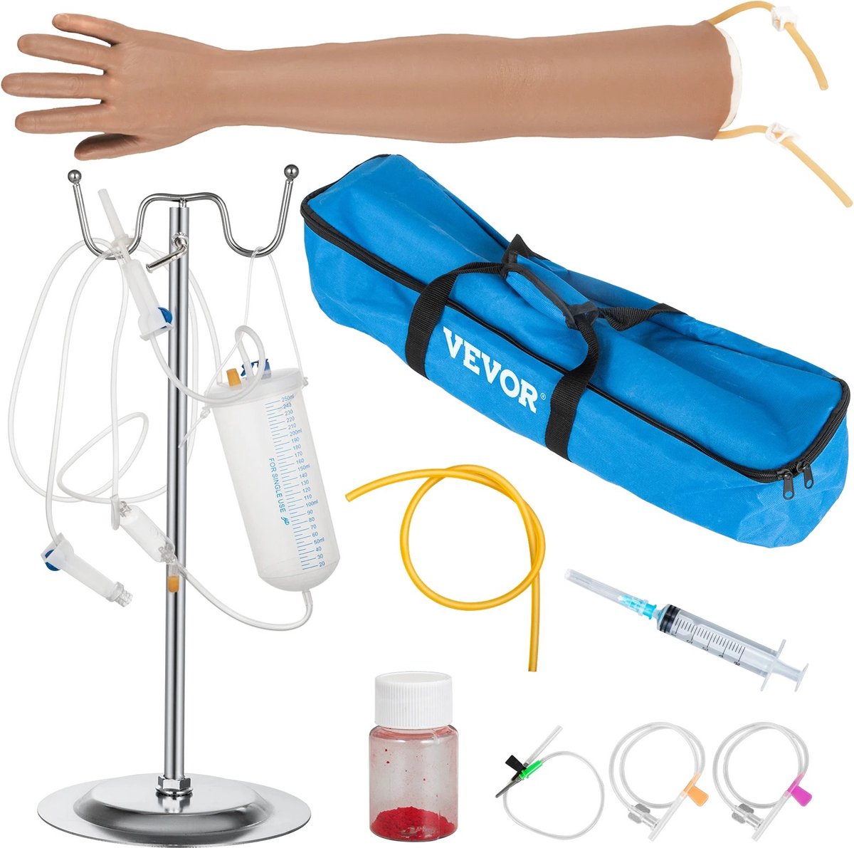 Goedkoopste RM Store® - Infuus Oefenarm - Trainingsarm - Verpleegkundige Oefenarm - Injectie En Bloedprikken - Medische Schoolbenodigdheden - Inclusief Oefenmateriaal - Geneeskunde - 55 cm.