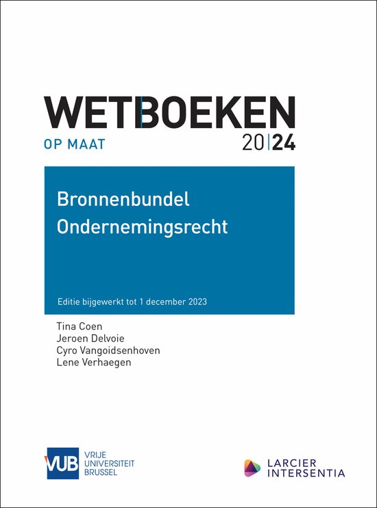 Bronnenbundel Ondernemingsrecht - VUB 2024 - cover