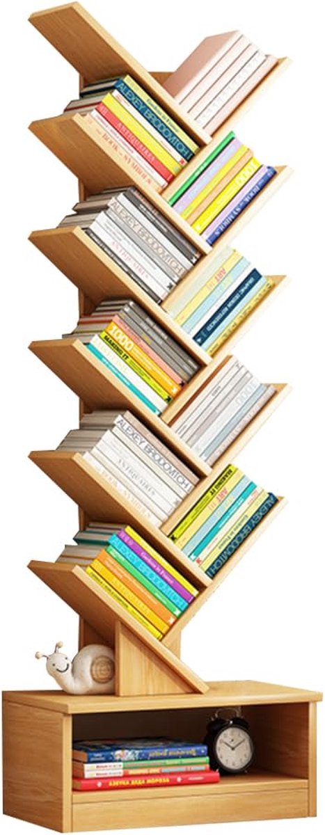 La'Moussawi ® Boomvormig Boekenkast met 12 Niveaus voor Stijlvolle Opslag en Organisatie in Huis of Kantoor