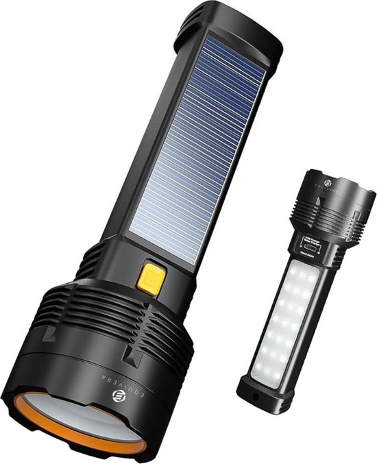 Relybo Led Zaklamp Oplaadbaar, Extreem Helder 1000000 Lumen Zaklamp, XHQ100 Tactische Zaklamp Batterij Aangedreven, voor Openlucht Noodsituaties Camping