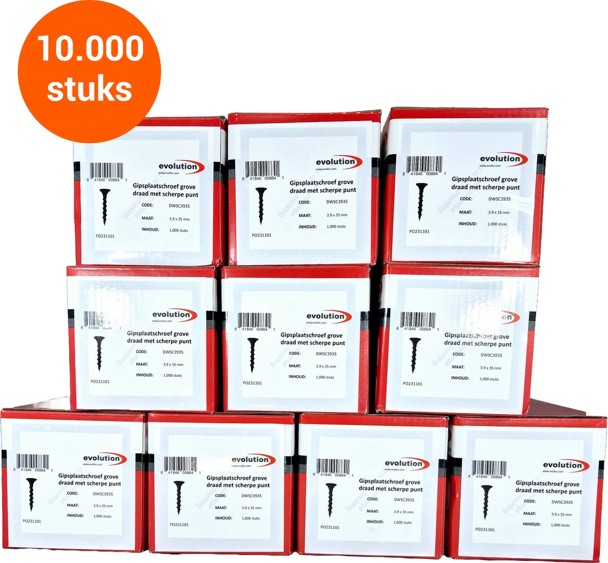 Gipsplaatschroeven 3.9x35 - voordeelpakket 10.000 stuks