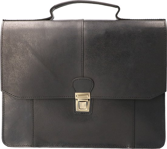 Sac de travail de Luxe harnais cuir A4 noir