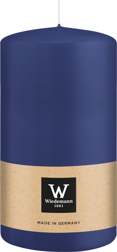Wiedemann Bougies cylindriques/bougies pilier - lot de 3 - bleu foncé - 7x13/10x15/7x20 cm