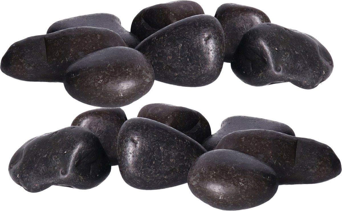 CM Decoratie/hobby stenen/kiezelstenen - zwart - 4000 gram - 3 a 5 cm steentjes - vulmateriaal - klein formaat