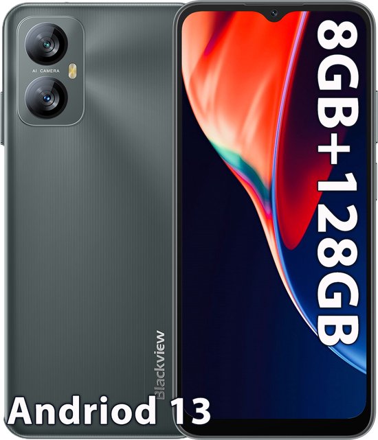 Blackview A52 Pro Smartphone - 8GB RAM - 128GB - Octa Core - 6,5 inch - 4G Dual SIM - Android 13 - Mobiele Telefoon - Zwart