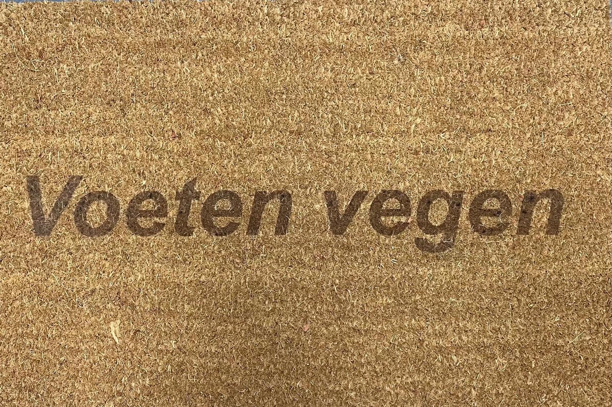 De Lange Trading Deurmat met tekst - Kokosmat - Voeten vegen - Humor - Mat Licht bruin