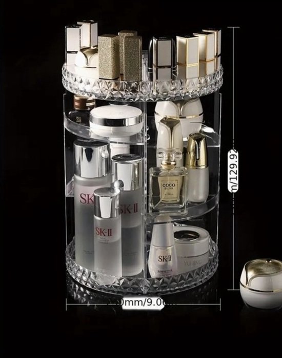 Make Up Organizer Transparant - 360 Graden Roterende Displaystandaard - Sieradendoos - Makeup & Nagellak Organizer - Make Up Koffer - Acryl