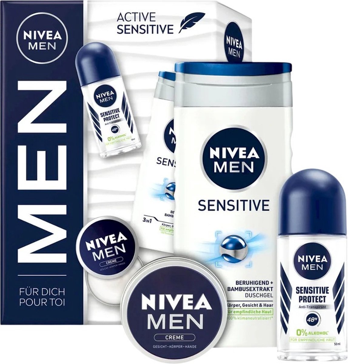 Goedkoopste Nivea Men Active Sensitive Geschenkset 3-delig