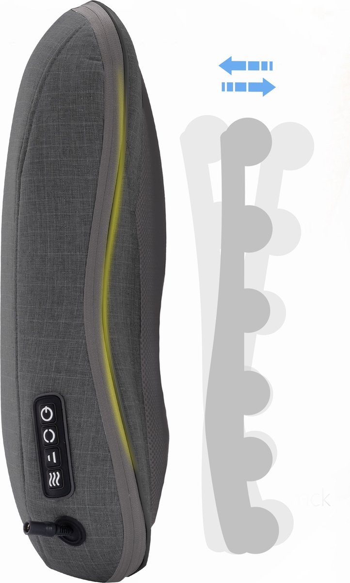 Afbeelding 3 van KHYR® - NIEUW - Shiatsu Massagekussen - Rugmassage Apparaat - Draadloos met Warmte functie - Massage kussen voor Rugmassage - Warmtekussen - Shiatsu massage Electrisch - Electrische Massage Apparaat voor rug
