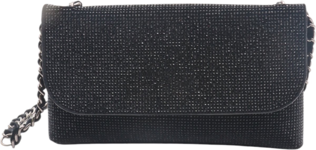 Flora & Co - clutch - avondtasje bling bling - handtas feestdagen - zwart