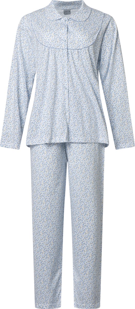 Lunatex klassieke dames pyjama 124245 - 100% katoen - blauw