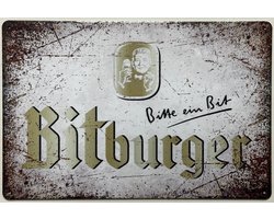 Bitburger bier Reclamebord van metaal METALEN-WANDBORD - MUURPLAAT - VINTAGE - RETRO - HORECA- BORD-WANDDECORATIE -TEKSTBORD - DECORATIEBORD - RECLAMEPLAAT - WANDPLAAT - NOSTALGIE -CAFE- BAR -MANCAVE- KROEG- MAN CAVE