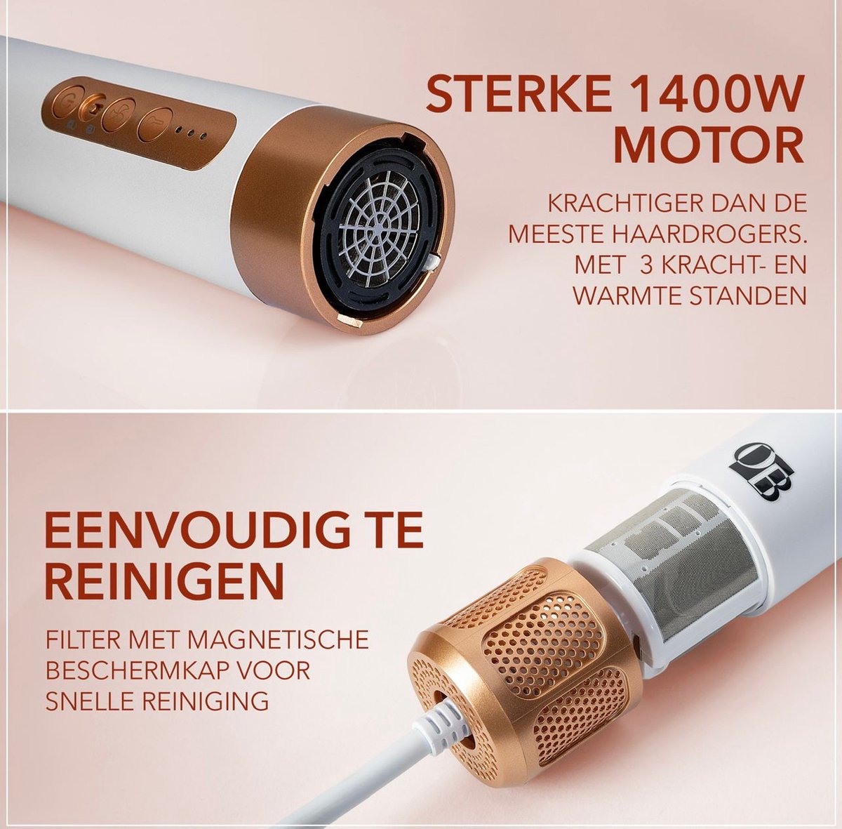 O@B Professionele 7-in-1 Airwrap Föhnborstel & Haarstijler - Haardroger Föhn met Borstel - Elektrische Haarborstel & Krultang - Multistyler Krulborstel - Magische Stijlborstel - Heteluchtborstel Haarstyler - Hairwrap Airstyler - Air Wrap Multi Styler — afbeelding 5
