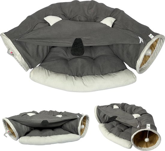 Pawsource Kattentunnel - kattenbed - speeltunnel - kattenmand 2in1
