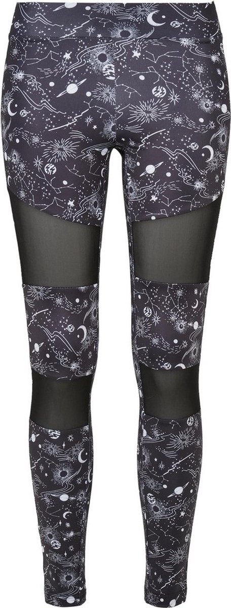 Urban Classics Tech Mesh AOP blackuniverse Sportlegging Zwart
