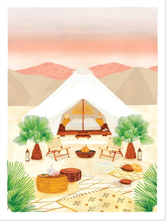 Toutes les façons de dire Poster Glamping 18 x 24 cm Décoration murale