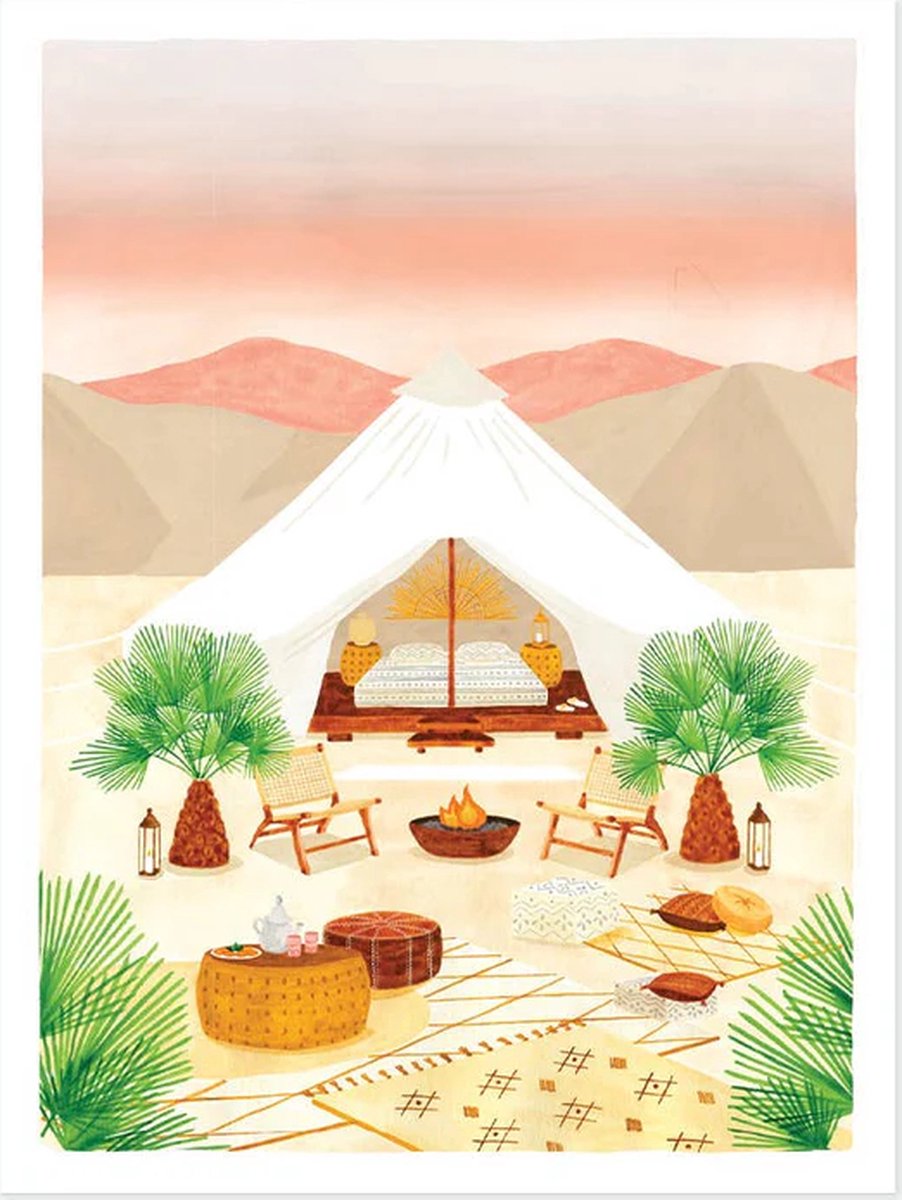 All the ways to say Poster Glamping 18 x 24 cm Muurdecoratie