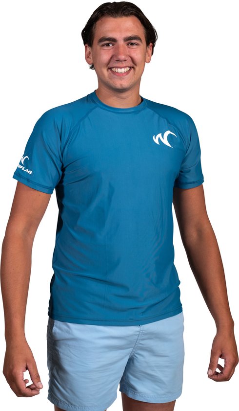 Foto: Watrflag rashguard cadiz heren blauw uv beschermend surf shirt regular fit m