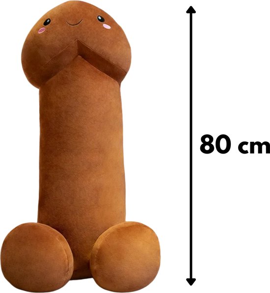 JustValue Sex Knuffel Bodypillow - Zacht en comfortabel - Bruin - 80 cm