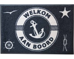 LogoMatz Deurmat Welkom aan boord - 50cm x 75cm - Dark Graphit - wasbaar - geen schadelijke weekmakers
