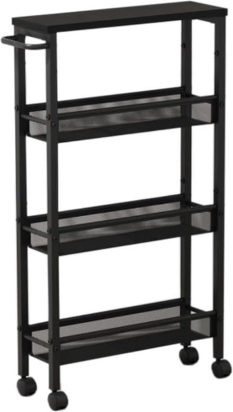 3 Extra Smalle Keukentrolley op Wieltjes - Lichtgewicht Organizer - Groen