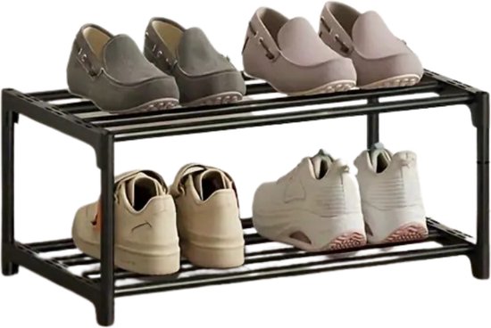 Étagère à chaussures Nivard - Banc à chaussures - Porte - Système de rangement de Chaussures pour femmes - Organisateur - 2 couches Klein