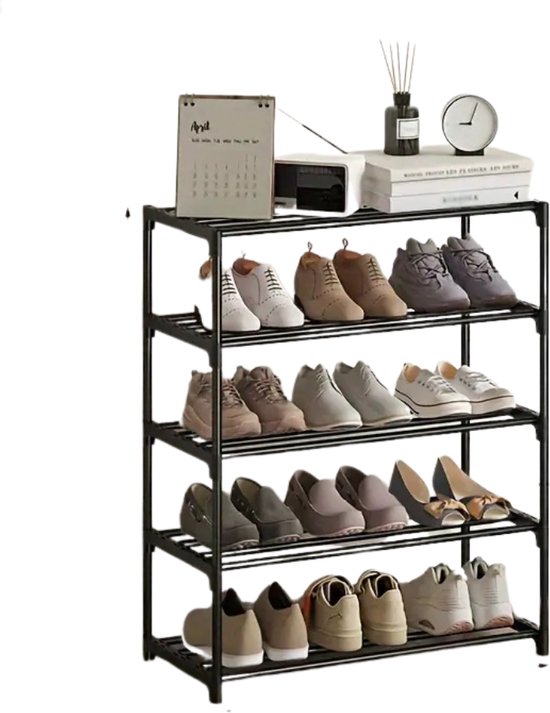 Étagère à chaussures Nivard - Banc à chaussures - Porte - Système de rangement de Chaussures pour femmes - Organisateur - 5 couches