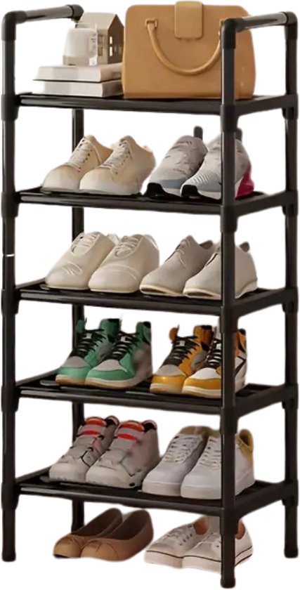 Étagère à chaussures Nivard - Banc à chaussures - Porte - Système de rangement de Chaussures pour femmes - Organisateur - 5 couches