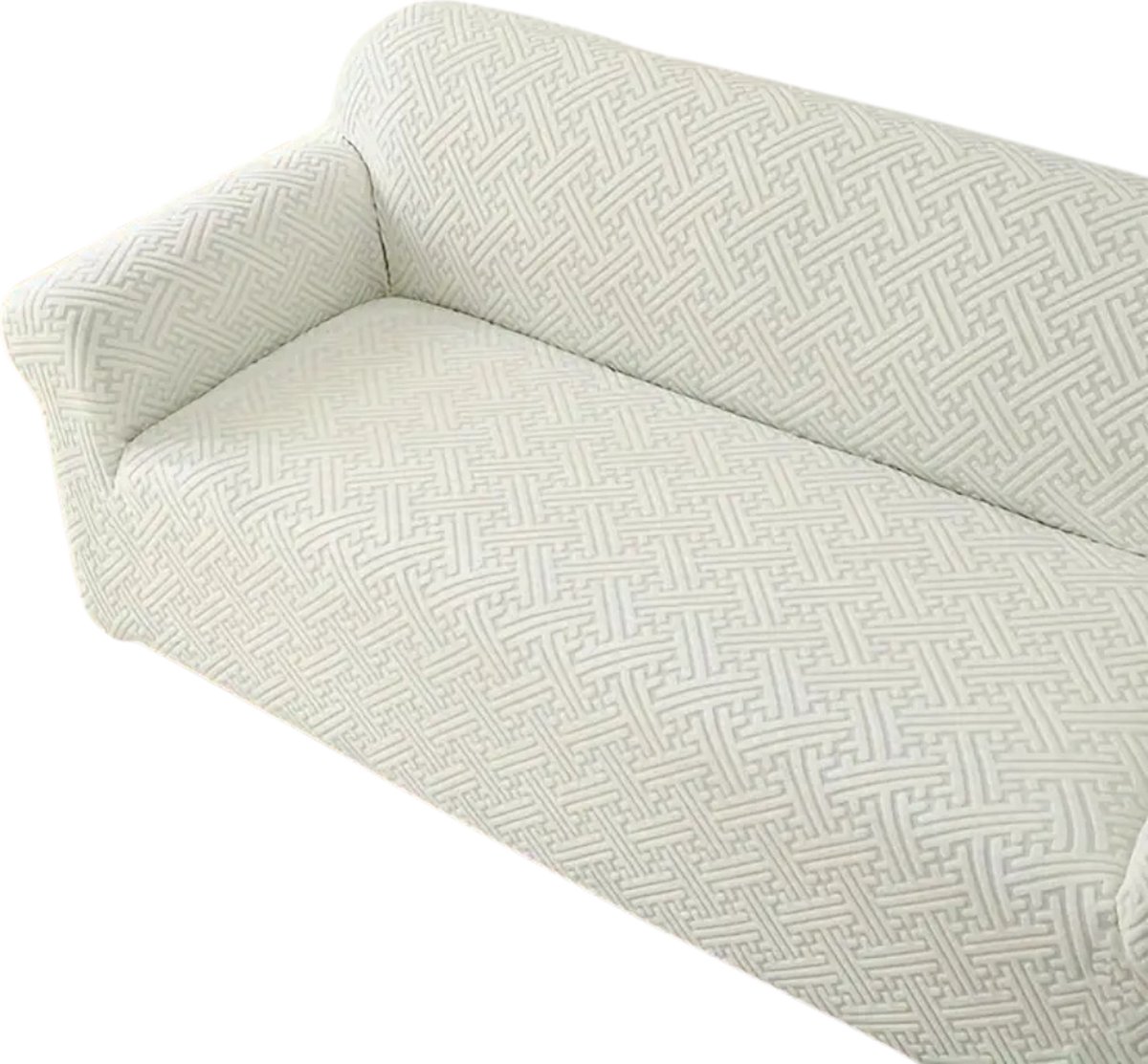 Nivard Bankhoes - Bankbeschermer - Stretch - Sofa Cover - Effen - Wit - Enkel