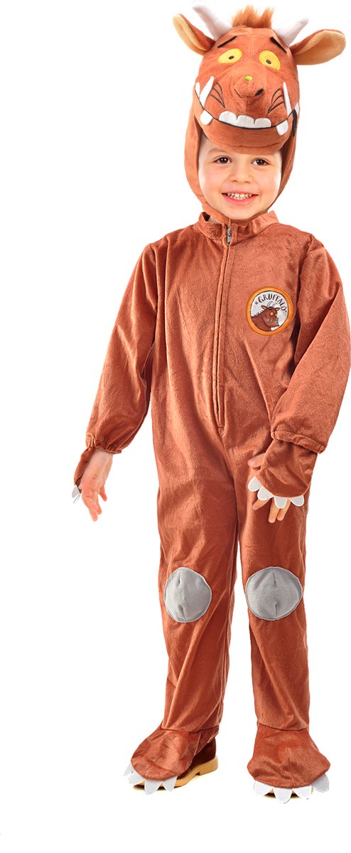 Ciao s.r.l Gruffalo Kostuum voor Kinderen Verkleedpak Verkleedkleding Kind Carnavalskleding voor Kinderen De Gruffalo Dieren Kostuum Kind Onesie Dierenpak - Officiële licentie - Polyester - Bruin - 2-Delig Jumpsuit/Muts - Maat 2-3 Jaar