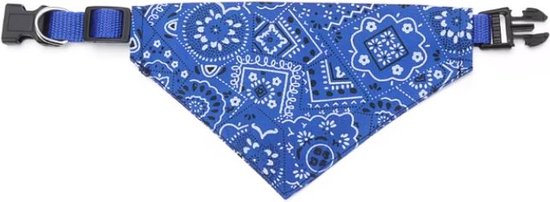 Collier Chiens - Blauw - Echarpe - Bandana - Mouchoir - Puppy - 33/53 cm