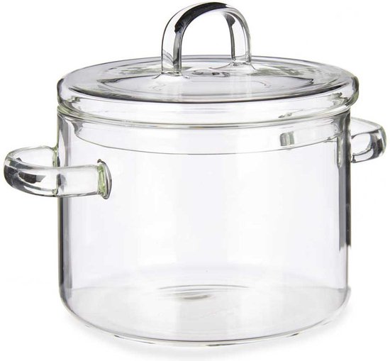 Casserole avec couvercle Verre borosilicaté transparent (13,5 x 13,8 x 19 cm)