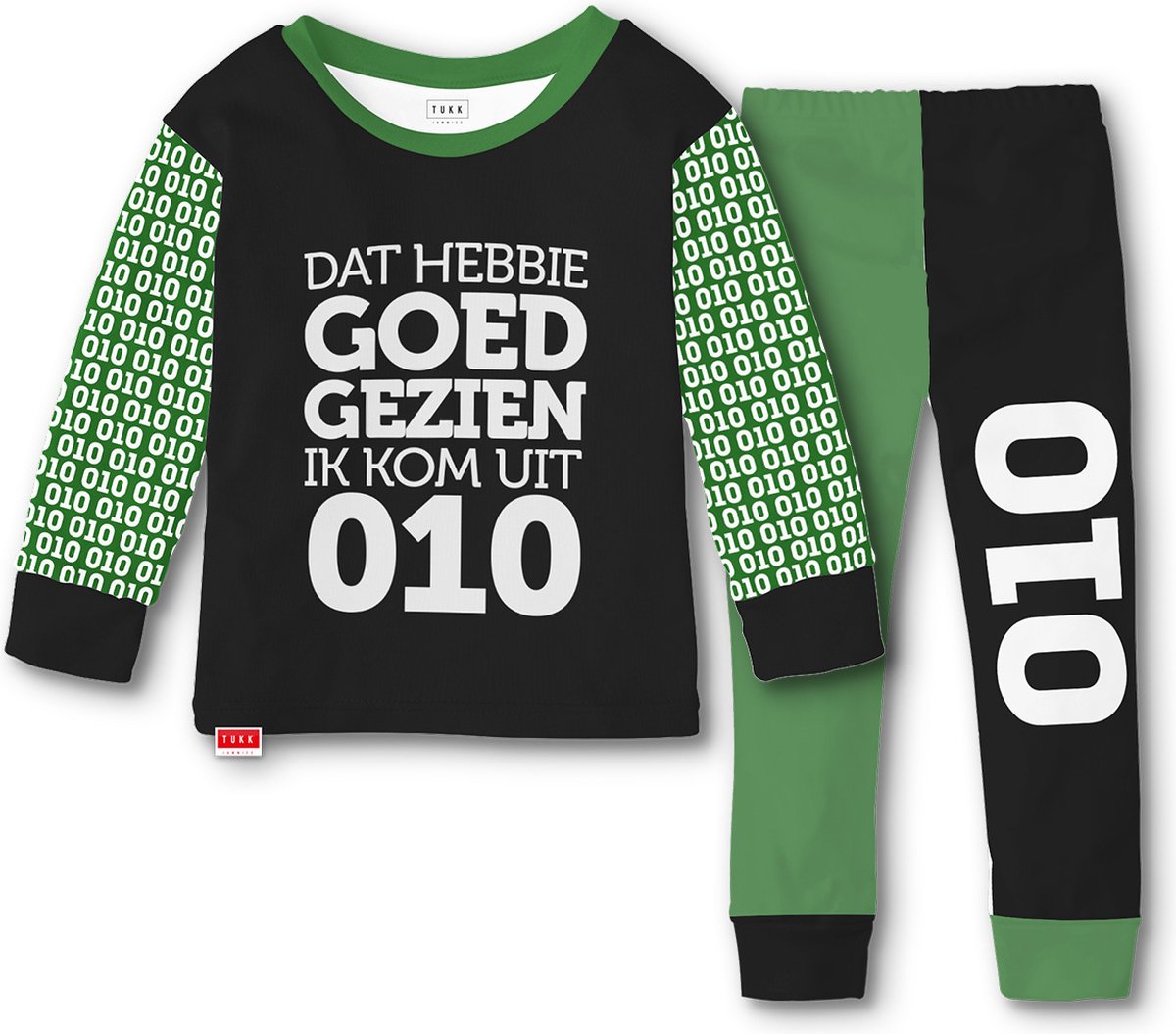 Tukk jammies Rotterdam groen/zwart pyjama mt.68 groen zwart