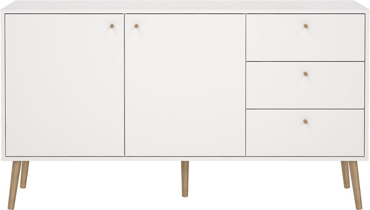 Bodo dressoir 2 deuren, 3 lades wit.