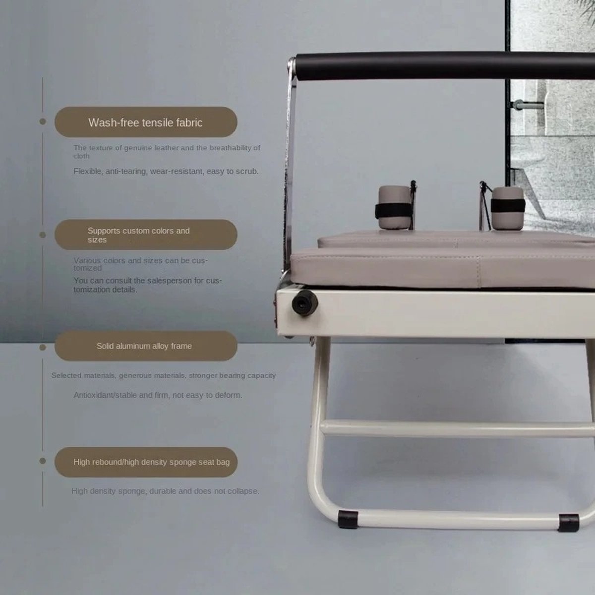 Afbeelding 3 van Nique Pilates - Pilates reformer - Pilates machine - De betaalbare Pilates machine voor thuis - Beige