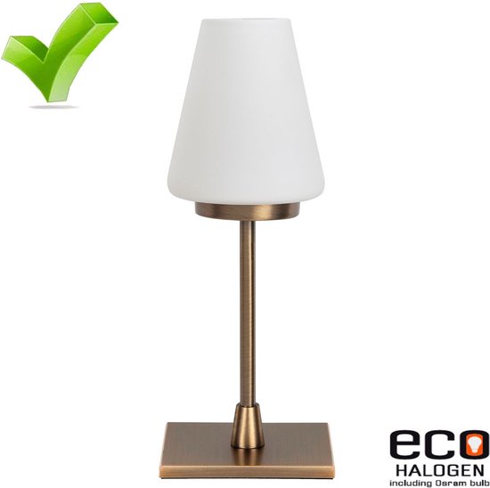 Lampe de table 'Touch' bronze | 25 cm | blanc