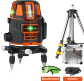 Kibani Kruislijnlaser met Statief - Bouwlaser Zelfnivellerend - Kruislijnlaser Zelfnivellerend - Kruislaser - Rotatielaser - Laserwaterpas - Lijnlaser - Oplaadbare Accu - Groen - met Statief en Opberg Box