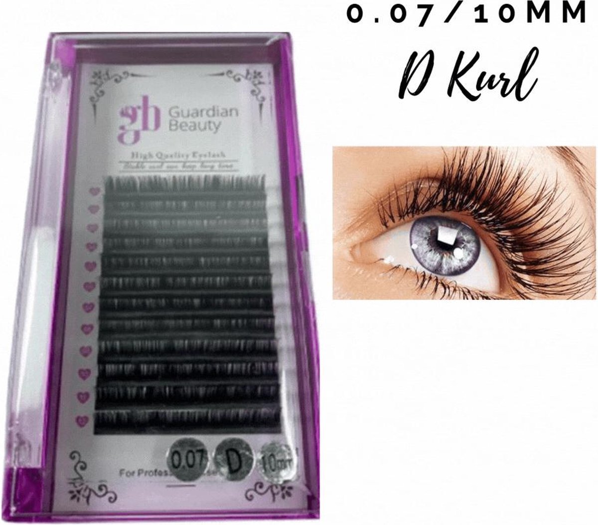 Guardian Beauty Wimpers Extensions - 10mm - 0.07 D Krul