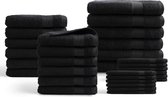 Ensemble de serviettes 30 pièces - Hotel Collection - 100% coton 500 GSM - noir