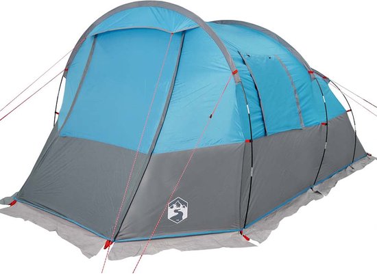 vidaXL Tunneltent - 4-persoons - Waterdicht - Blauw Kampeertent - Tunneltent - Vier Persoons Tent - Waterdicht Tent - Windbestendige Tent van Vidaxl — afbeelding 5