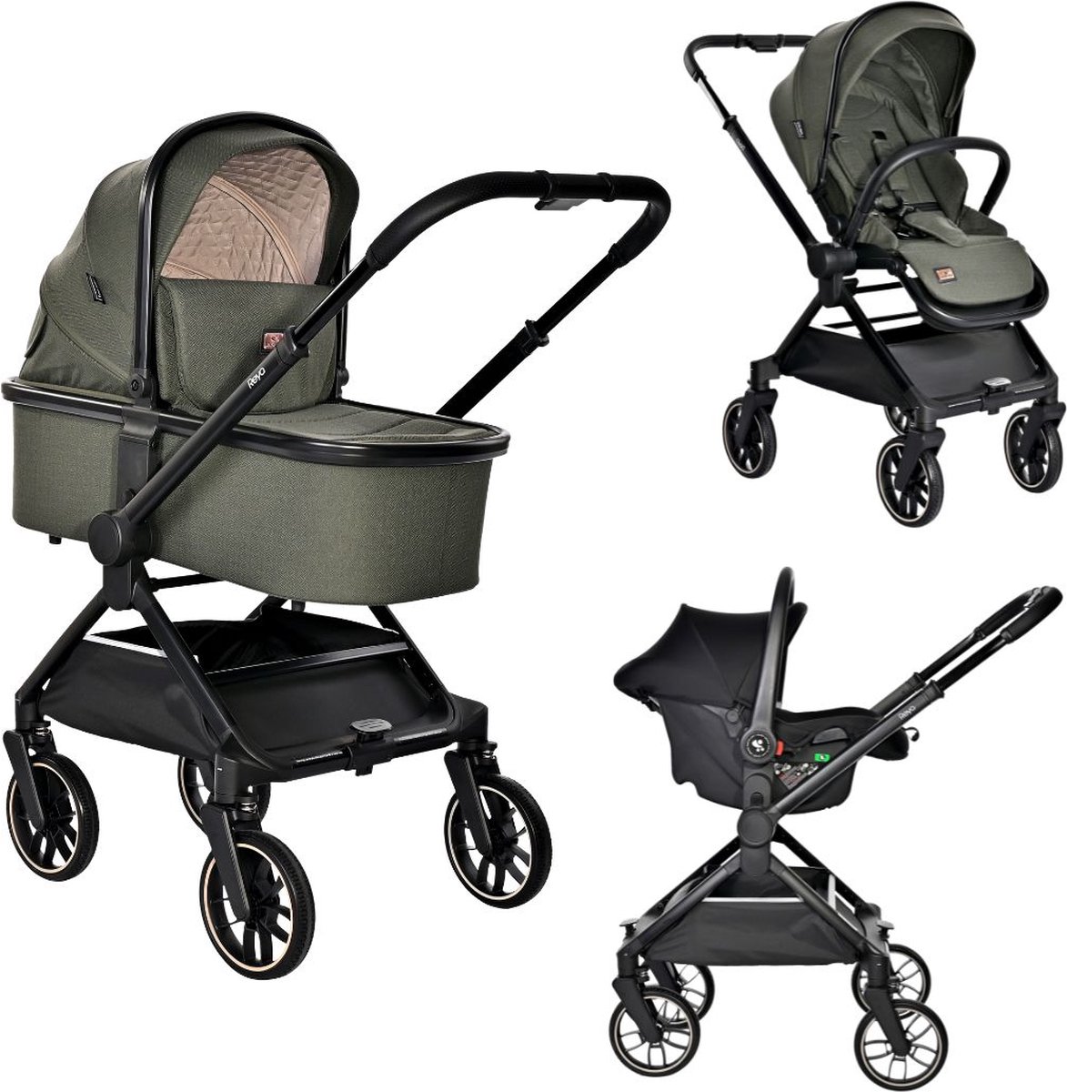 Lorelli Reya Green 3-in-1 Kinderwagen incl. Autostoel