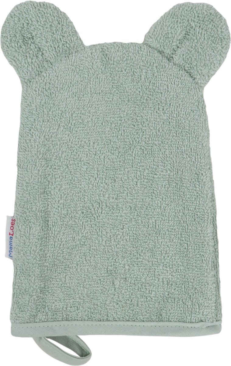 Goedkoopste MamaLoes Beer Badstof Stone Green Baby Washand ML010243