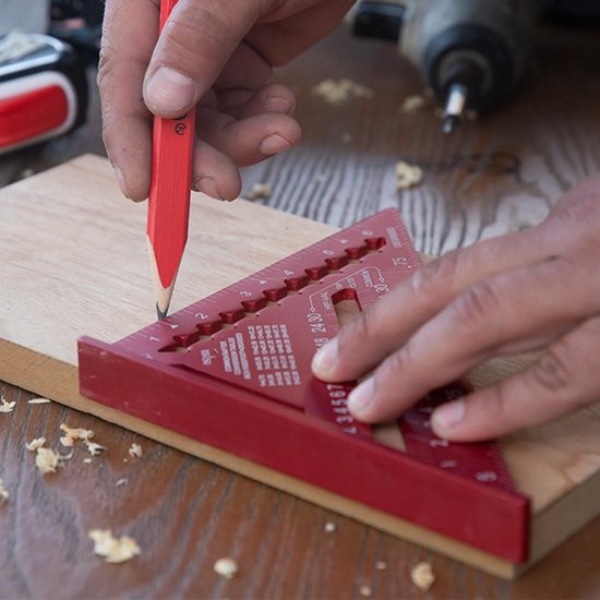 Équerre de menuisier 180 mm Driehoek Aluminium Kapro 446,