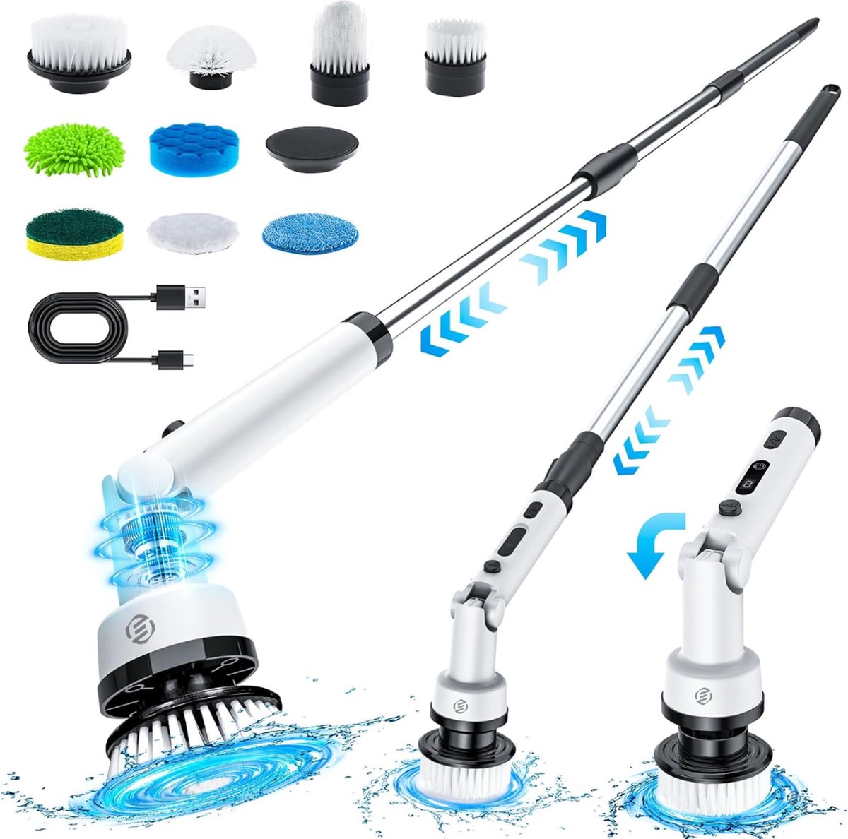 Goedkoopste Equivera Elektrische Spinschrobber- Spinning Schrobber - Elektrische Spin Schrobber - Draaiende Schrobber - Elektrische Schrobber - Schrobmachine - Poetsmachine - Schrobber - Elektrische Schrobborstel - Scrubber - Boenmachine - Spinscrubber - Elektri